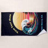 サーフィンアットサンセット ビーチタオル (正面)