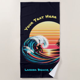 サーフィンアットサンセット ビーチタオル
