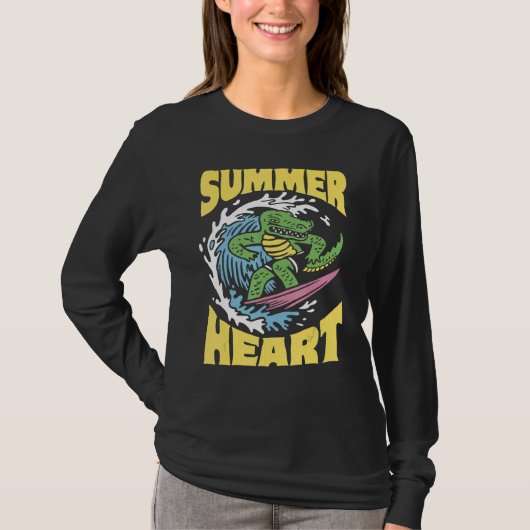 サーフィンアリゲーターサマークロコダイル Tシャツ (正面)