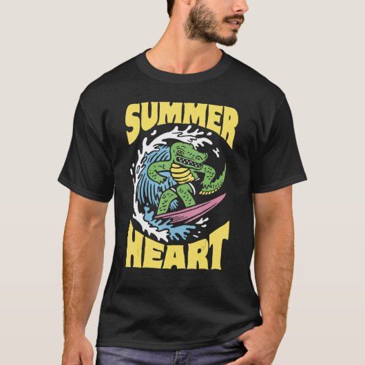 サーフィンアリゲーターサマークロコダイル Tシャツ (正面)