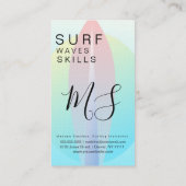 サーフィンインストラクターグラデーションサーフボードサンセットピンク 名刺 (裏面)