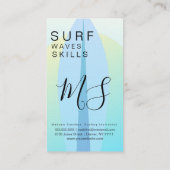 サーフィンインストラクターサーフグラデーションボードサンセット 名刺 (裏面)