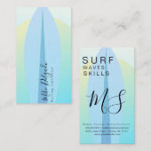 サーフィンインストラクターサーフグラデーションボードサンセット 名刺 (正面/裏面)