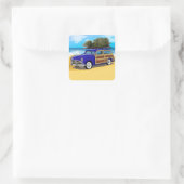 サーフィンウディーとクリスマスツリー スクエアシール (バッグ)