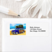 サーフィンウディーとクリスマスツリー ラベル (インサイチュ)