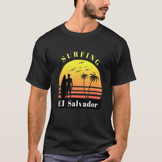 サーフィンエルサルバドルサンセット Tシャツ (正面)