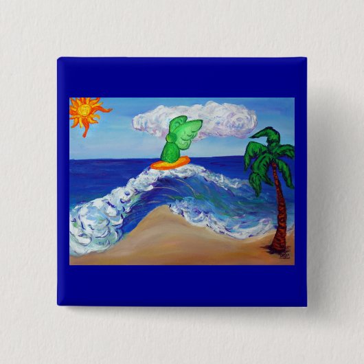 サーフィンエンジェルラファエルボタン 缶バッジ (正面)