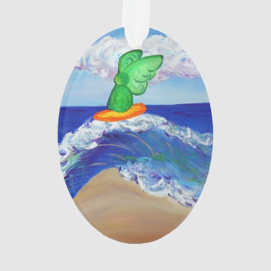 サーフィンエンジェルラファエルライディングヒーリングウェーブオーナメント オーナメント (裏面)