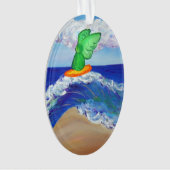 サーフィンエンジェルラファエルライディングヒーリングウェーブオーナメント オーナメント (正面)