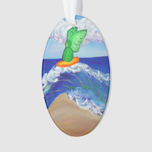 サーフィンエンジェルラファエルライディングヒーリングウェーブオーナメント オーナメント (正面)
