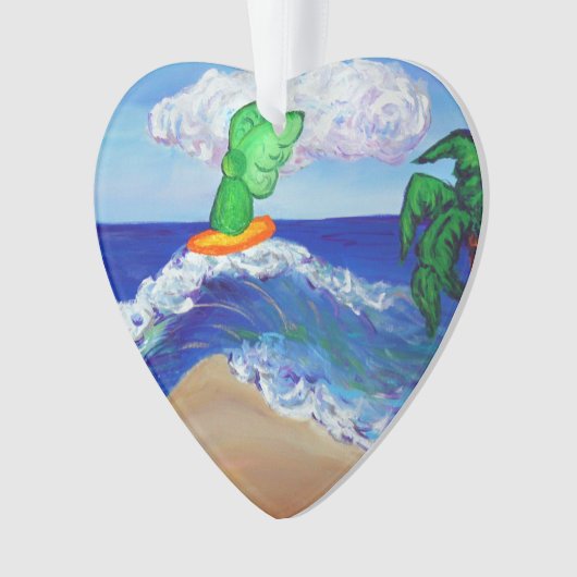 サーフィンエンジェルラファエルライディングヒーリングウェーブオーナメント オーナメント (正面)