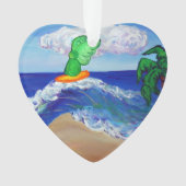 サーフィンエンジェルラファエルライディングヒーリングウェーブオーナメント オーナメント (正面)