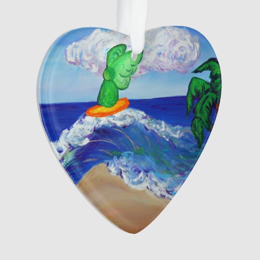 サーフィンエンジェルラファエルライディングヒーリングウェーブオーナメント オーナメント (正面)