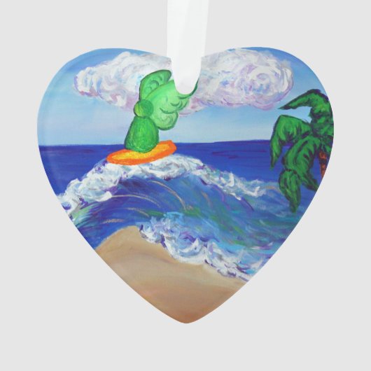 サーフィンエンジェルラファエルライディングヒーリングウェーブオーナメント オーナメント (裏面)