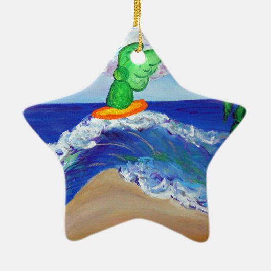 サーフィンエンジェルラファエルライディングヒーリングウェーブオーナメント セラミックオーナメント (裏面)