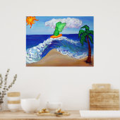 サーフィンエンジェルラファエルライディングヒーリングウェーブ ポスター (キッチン)