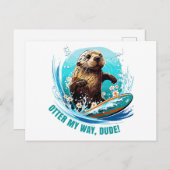 サーフィンオッター841オッターマイウェイドゥードカリフォルニアオット ポストカード (正面/裏面)