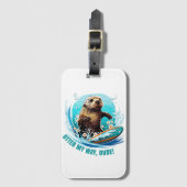 サーフィンオッター841オッターマイウェイドゥードカリフォルニアオット ラゲッジタグ (正面縦)