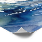 サーフィンオンノースショアオアフハワイプリント ポスター (角)