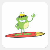 サーフィンカエル着サングラス スクエアシール (正面)