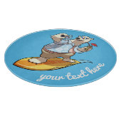 サーフィンカッコいいポーラークマとカクテルマンガ カッティングボード (角)