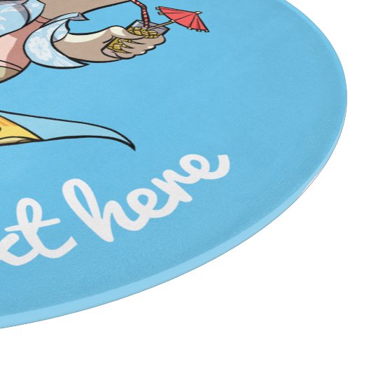 サーフィンカッコいいポーラークマとカクテルマンガ カッティングボード (角)