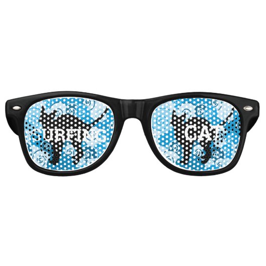 サーフィンキャットレトロシェード/おもしろいパーティーサングラス レトロサングラス (正面)