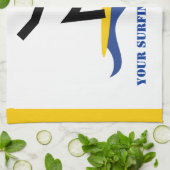 サーフィンギフト、サーファーのサーフボードカスタム上 キッチンタオル (折り畳み)