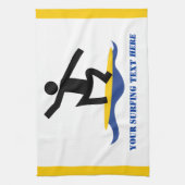 サーフィンギフト、サーファーのサーフボードカスタム上 キッチンタオル (縦)