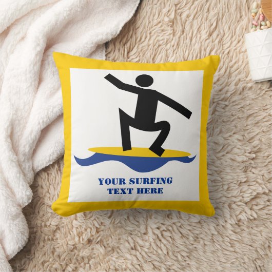 サーフィンギフト、サーファーのサーフボードカスタム上 クッション (ブランケット)