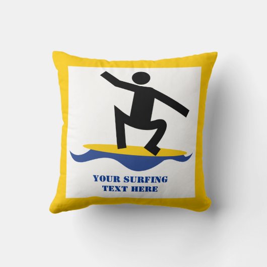 サーフィンギフト、サーファーのサーフボードカスタム上 クッション (裏面)