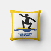 サーフィンギフト、サーファーのサーフボードカスタム上 クッション (正面)