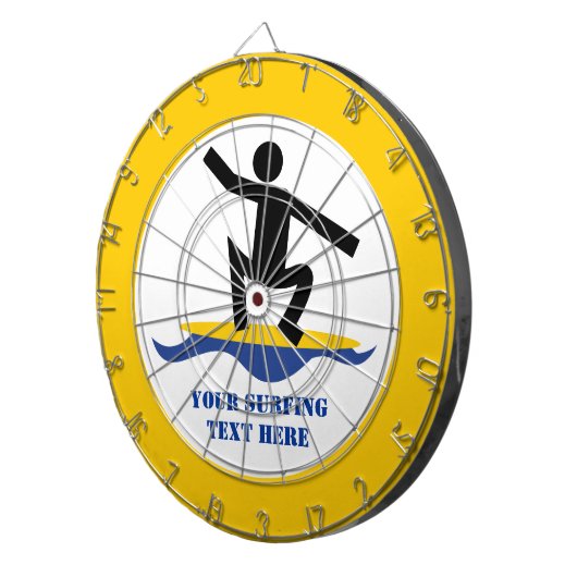 サーフィンギフト、サーファーのサーフボードカスタム上 ダーツボード (正面右)