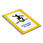 サーフィンギフト、サーファーのサーフボードカスタム上 ノートブック (右側)