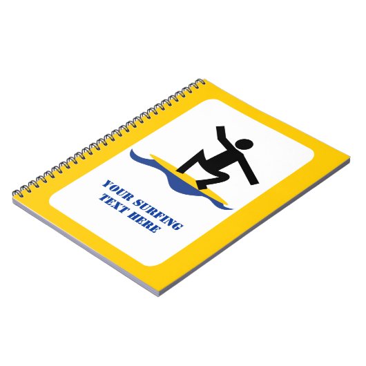 サーフィンギフト、サーファーのサーフボードカスタム上 ノートブック (左側)