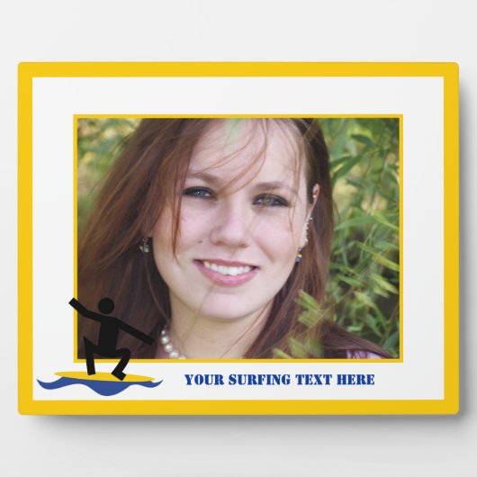 サーフィンギフト、サーファーのサーフボードカスタム上 フォトプラーク (正面)