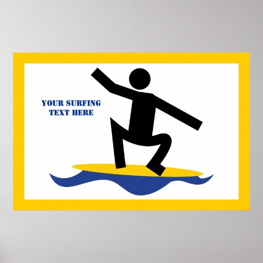 サーフィンギフト、サーファーのサーフボードカスタム上 ポスター (正面)