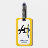 サーフィンギフト、サーファーのサーフボードカスタム上 ラゲッジタグ (裏面縦)