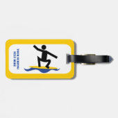 サーフィンギフト、サーファーのサーフボードカスタム上 ラゲッジタグ (裏面横)