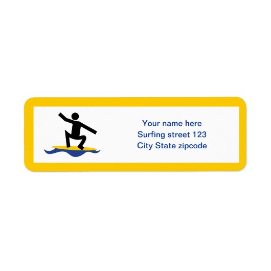 サーフィンギフト、サーファーのサーフボードカスタム上 ラベル (正面)