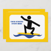サーフィンギフト、サーファーのサーフボードカスタム上 招待状 (正面/裏面)