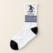サーフィンギフト、サーファー彼のサーフボードとストライプ ソックス (左外側)