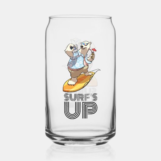 サーフィンクールポーラベアサーフズアップマンガ ガラス缶 (裏面)