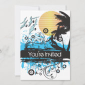 サーフィングランジトロピカルビーチ誕生会 招待状 (正面)