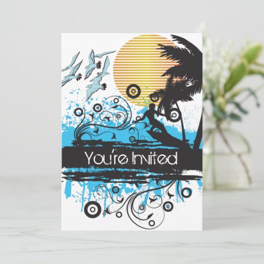 サーフィングランジトロピカルビーチ誕生会 招待状 (スタンド正面)