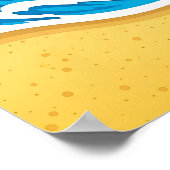 サーフィンコアラ子供部屋アート – ビーチ動物 ポスター (角)