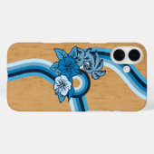 サーフィンサファフェイクリウッドハワイアンサーフボードブルー Case-Mate iPhoneケース (裏面 (横))