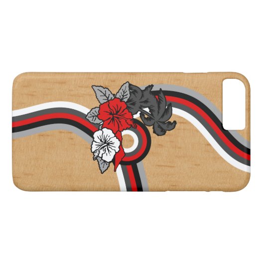 サーフィンサファリフェイクウッドハワイアンサーフボード Case-Mate iPhoneケース (裏面(横))