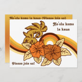 サーフィンサファリルアウ(ハワイ式宴会)とBBQ招待状 招待状 (正面/裏面)
