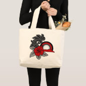 サーフィンサファリヴィンテージハワイアンビーチバッグ ラージトートバッグ (正面(商品))